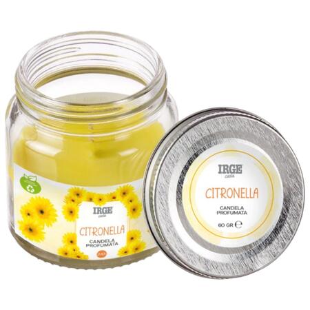 IRGE CANDELA ALLA CITRONELLA IN VETRO 60 GR (Confezione da 12 pezzi) 