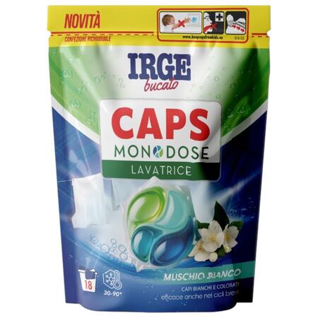 IRGE CAPS MONODOSE LAVATRICE 18 PEZZI MUSCHIO BIANCO (Confezione da 6 pezzi) 