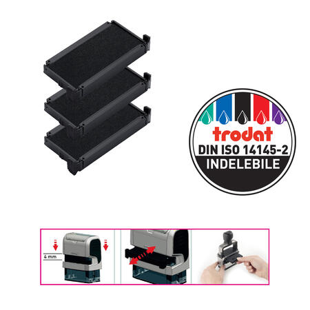 Tampone Ricambio per Timbro Autoinchiostrante TRODAT PRINTY 4912 - conf. 3 pz