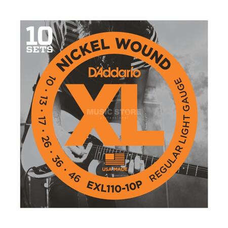 D'Addario E-Guit.String EXL110-10P 10-46 Nickel Wound 10 Sets
