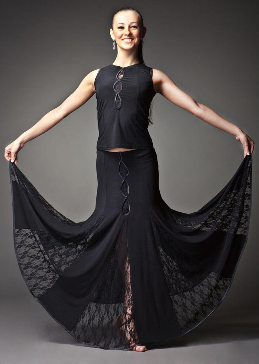 U196 tank top with central tulle eyelets