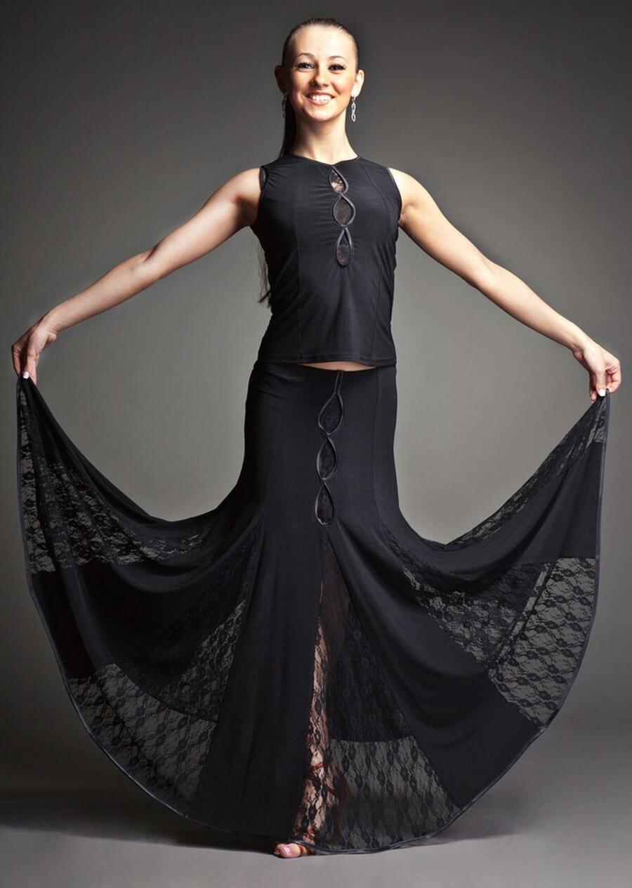 U196 tank top with central tulle eyelets