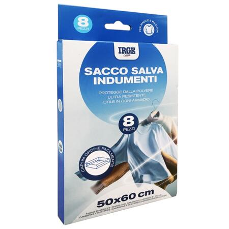 IRGE SACCO SALVA INDUMENTI 50X60 CM 8 PEZZI (Confezione da 12 pezzi) 