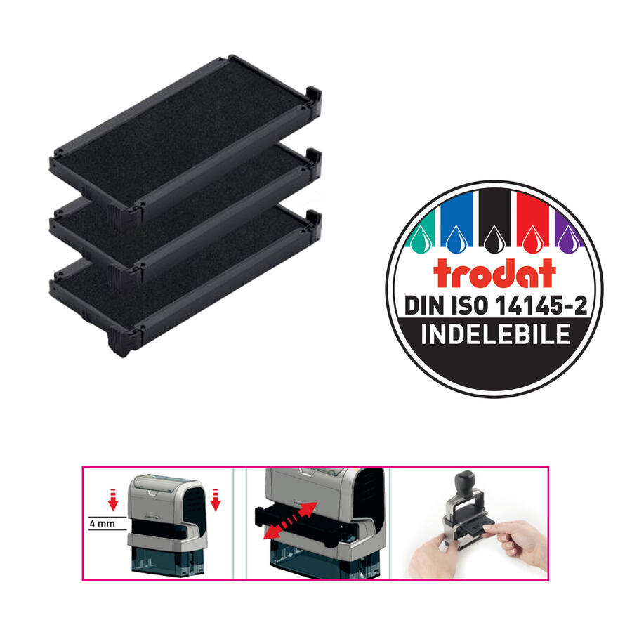 Tampone Ricambio per Timbro Autoinchiostrante TRODAT PRINTY 4915. conf. 3 pz