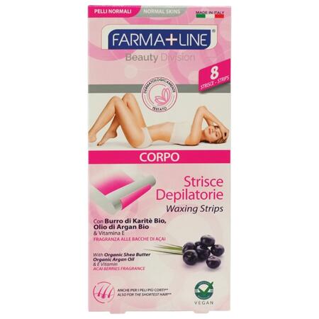 IRGE FARMALINE STRISCE DEPILATORIE CORPO 8 PEZZI ARGAN (Confezione da 12 pezzi) 
