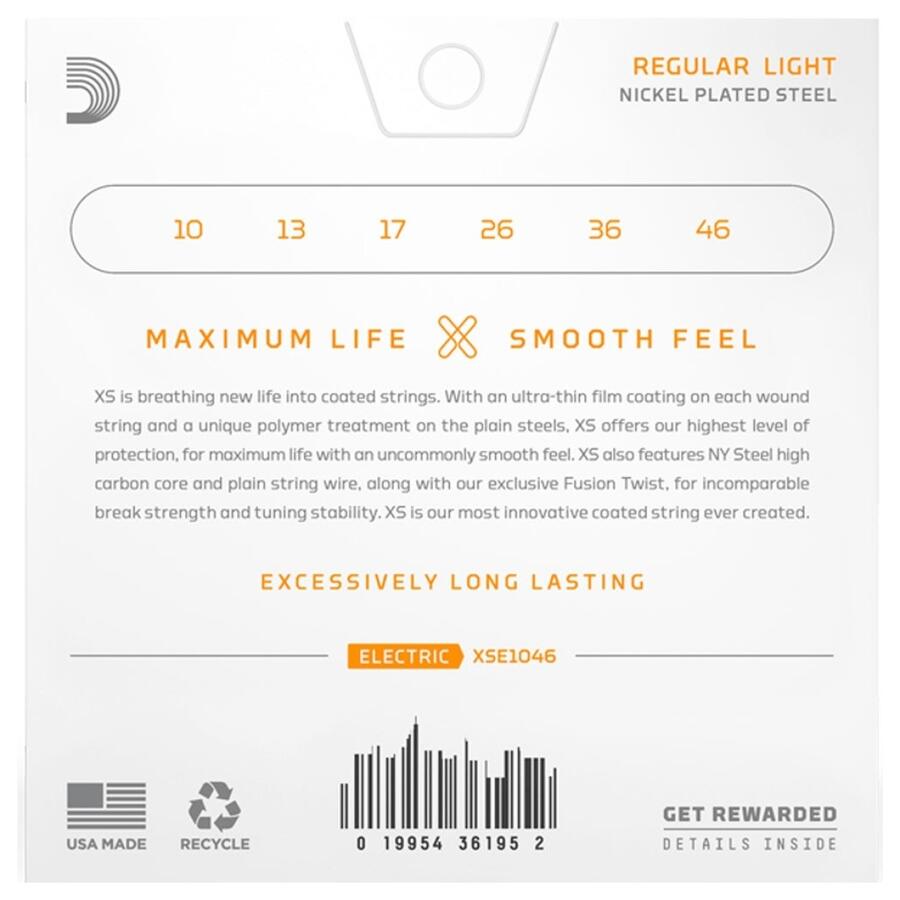 D'ADDARIO XSE1046 Coated Electric Strings Regular Light