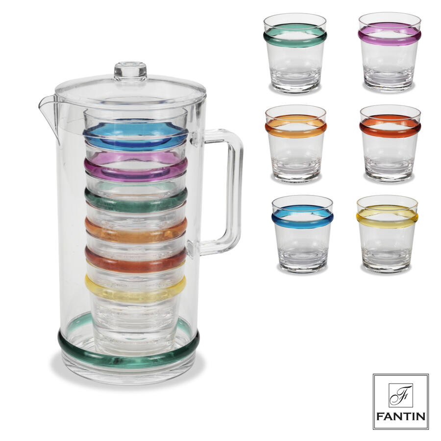 Fantin Argenti - Set caraffa e 6 bicchieri