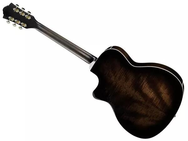 GUILD OM260CE DELUXE FLAMED MAHOGANY TRANSPARENT BLACK BURST