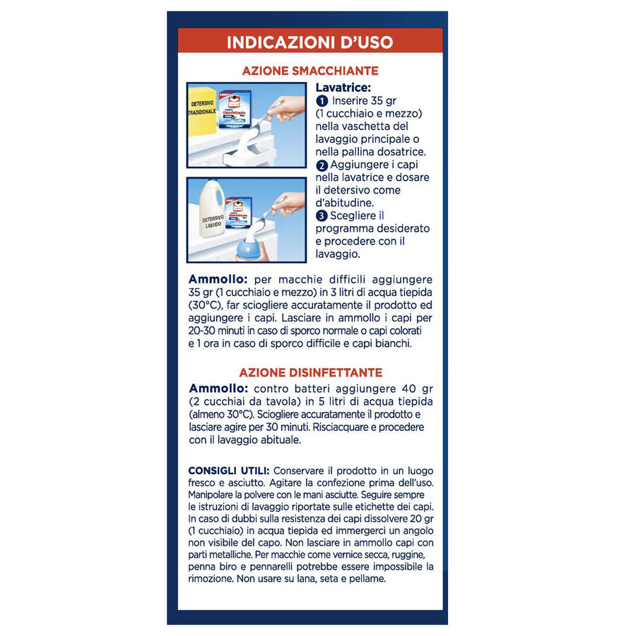 Additivo Disinfettante per Tessuti 450 gr OMINO BIANCO