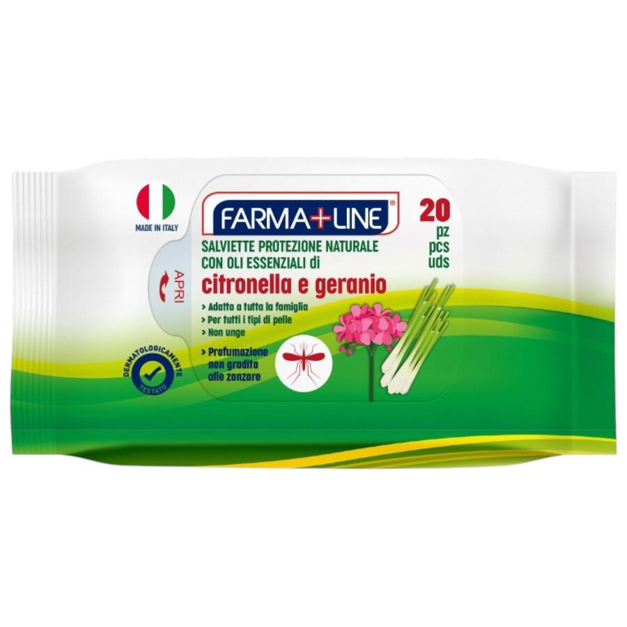 IRGE FARMALINE SALVIETTINE ANTIZANZARA 20 PEZZI (Confezione da 12 pezzi) 