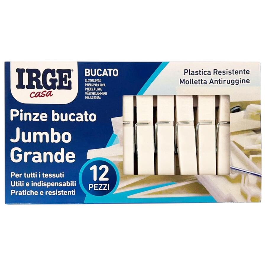 IRGE PINZE BUCATO IN PLASTICA 12 PEZZI (Confezione da 12 pezzi) 