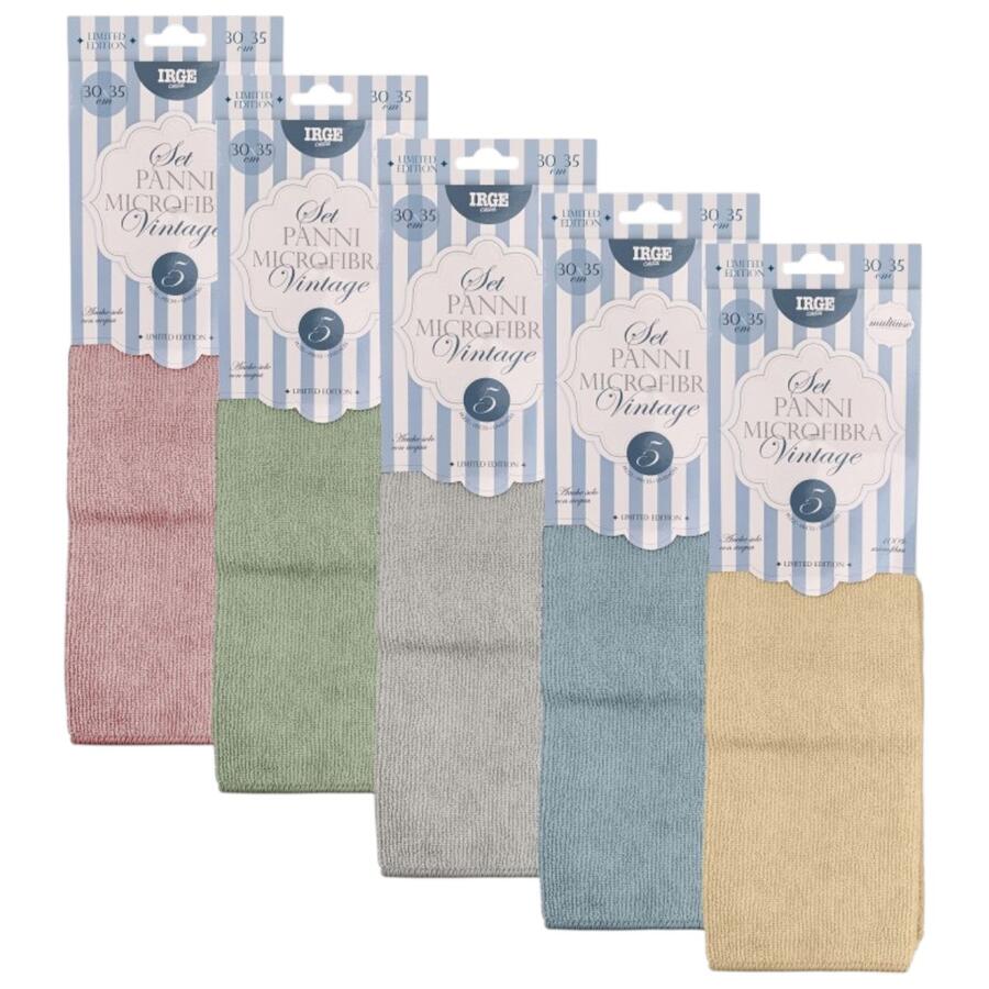 IRGE PANNO MICROFIBRA VINTAGE 30X35 CM (Confezione da 6 pezzi)