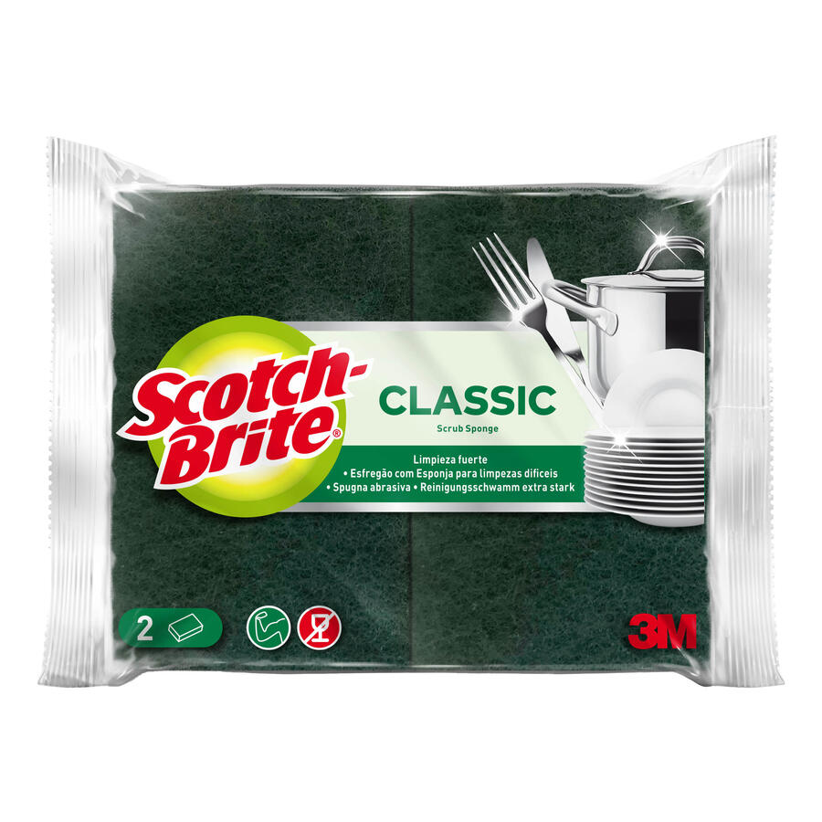 Spugna Classic per Piatti e Stoviglie verde/gialla SCOTCH-BRITE - conf. 2 pz