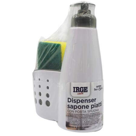 IRGE DISPENSER SAPONE PIATTI + PORTA SPUGNA (Confezione da 6 pezzi) 