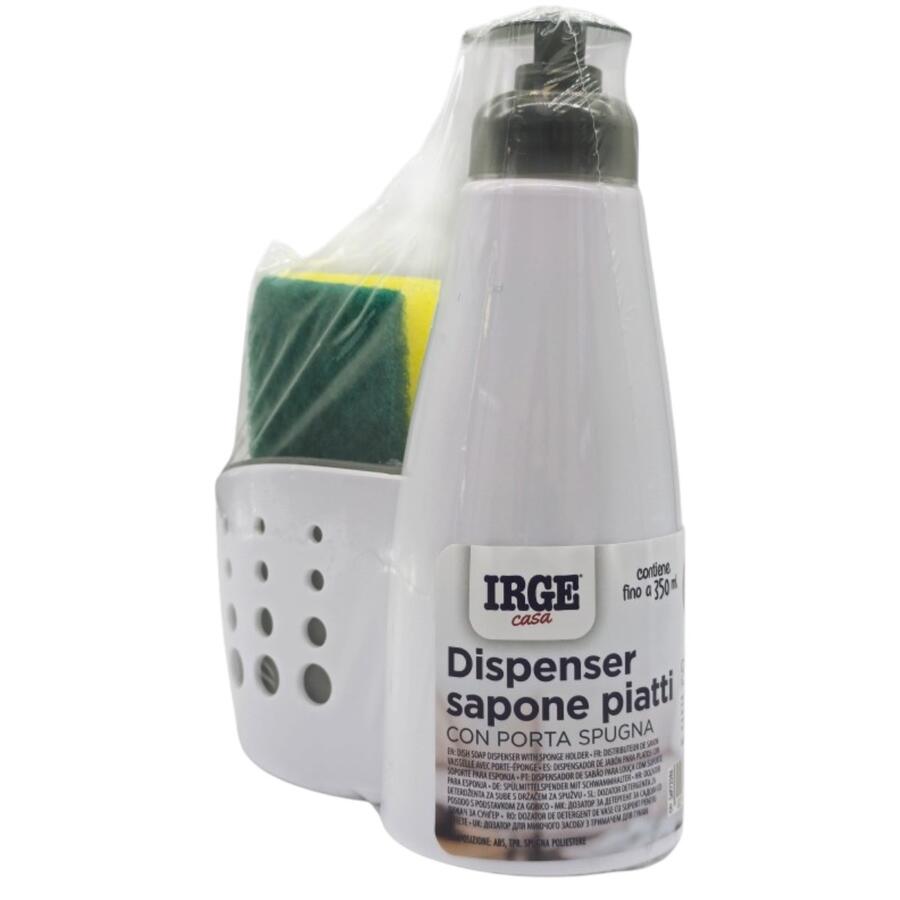 IRGE DISPENSER SAPONE PIATTI + PORTA SPUGNA (Confezione da 6 pezzi) 