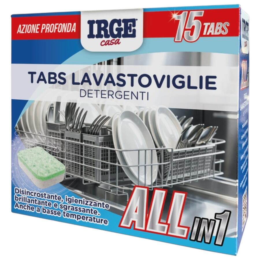 IRGE 15 TABS LAVASTOVIGLIE DETERGENTI (Confezione da 10 pezzi) 