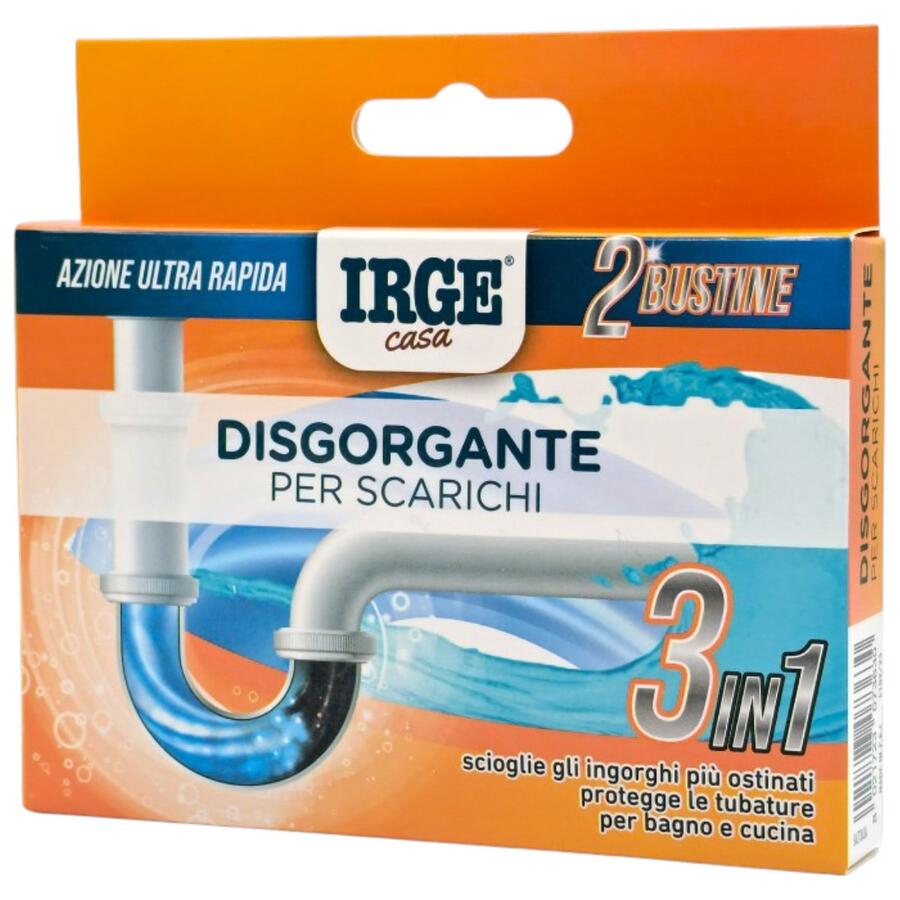 IRGE DISGORGANTE PER SCARICHI 2 BUSTINE (Confezione da 12 pezzi) 