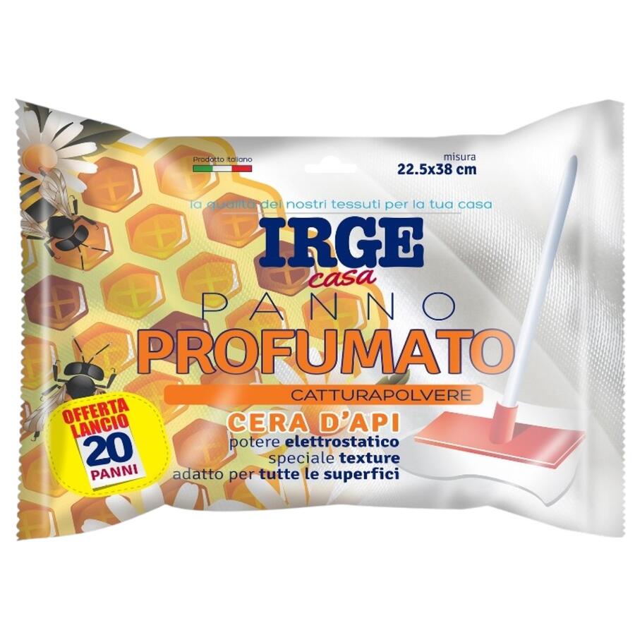 IRGE PANNO CATTURAPOLVERE 20 PEZZI 22,5X38 CM CERA D'API (Confezione da 12 pezzi) 