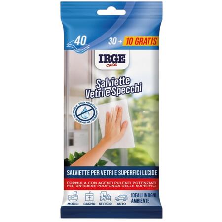 IRGE SALVIETTE VETRI E SPECCHI 20 PEZZI (Confezione da 12 pezzi) 