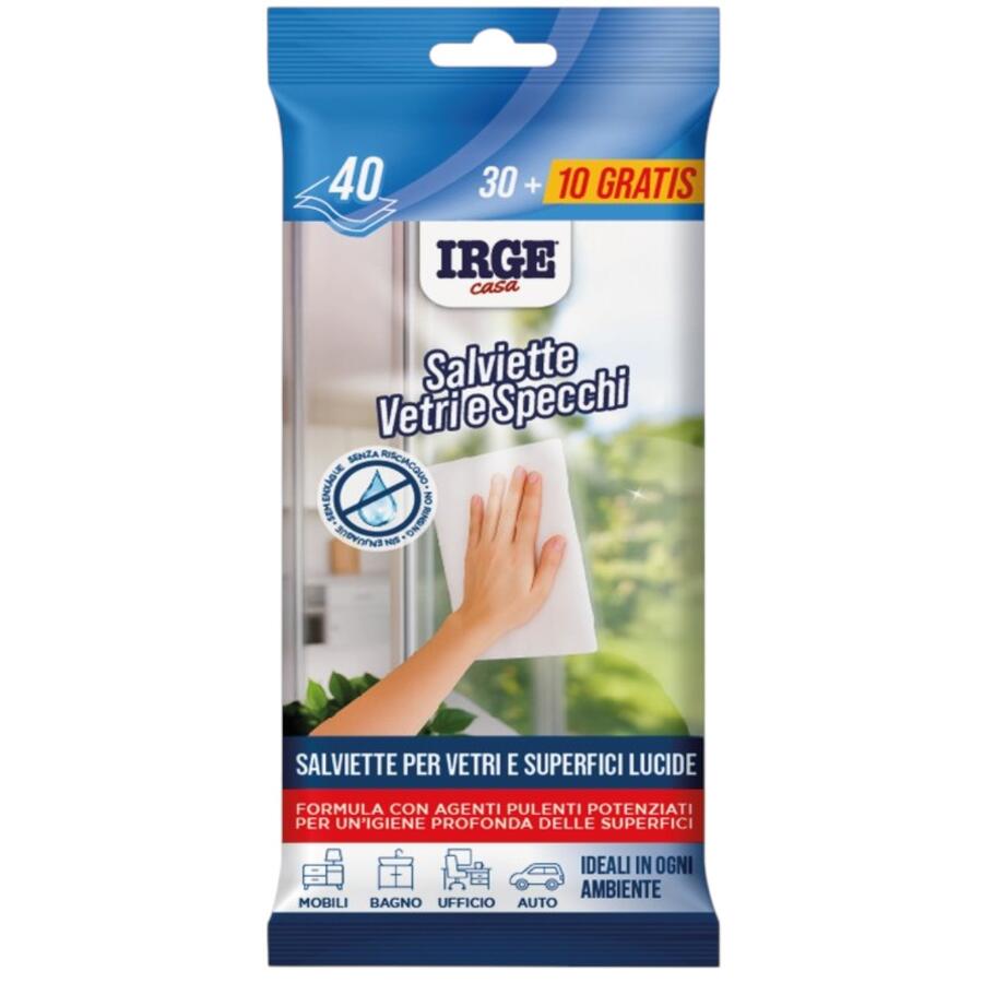 IRGE SALVIETTE VETRI E SPECCHI 20 PEZZI (Confezione da 12 pezzi) 