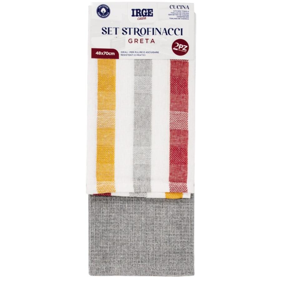 IRGE SET STROFINACCI GRETA 2 PEZZI 48X70 CM (Confezione da 12 pezzi) 