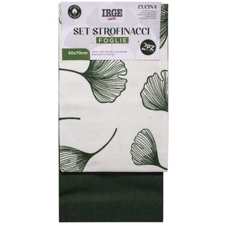 IRGE SET STROFINACCI FOGLIE 2 PEZZI 50X70 CM (Confezione da 12 pezzi) 