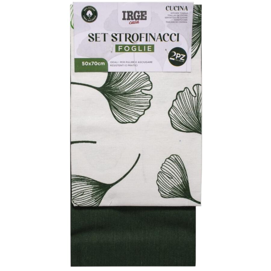 IRGE SET STROFINACCI FOGLIE 2 PEZZI 50X70 CM (Confezione da 12 pezzi) 
