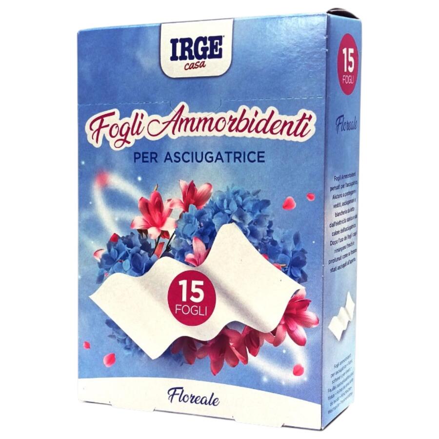 IRGE FOGLI AMMORBIDENTI PER ASCIUGATRICE FLOREALE 15 FOGLI (Confezione da 20 pezzi)  