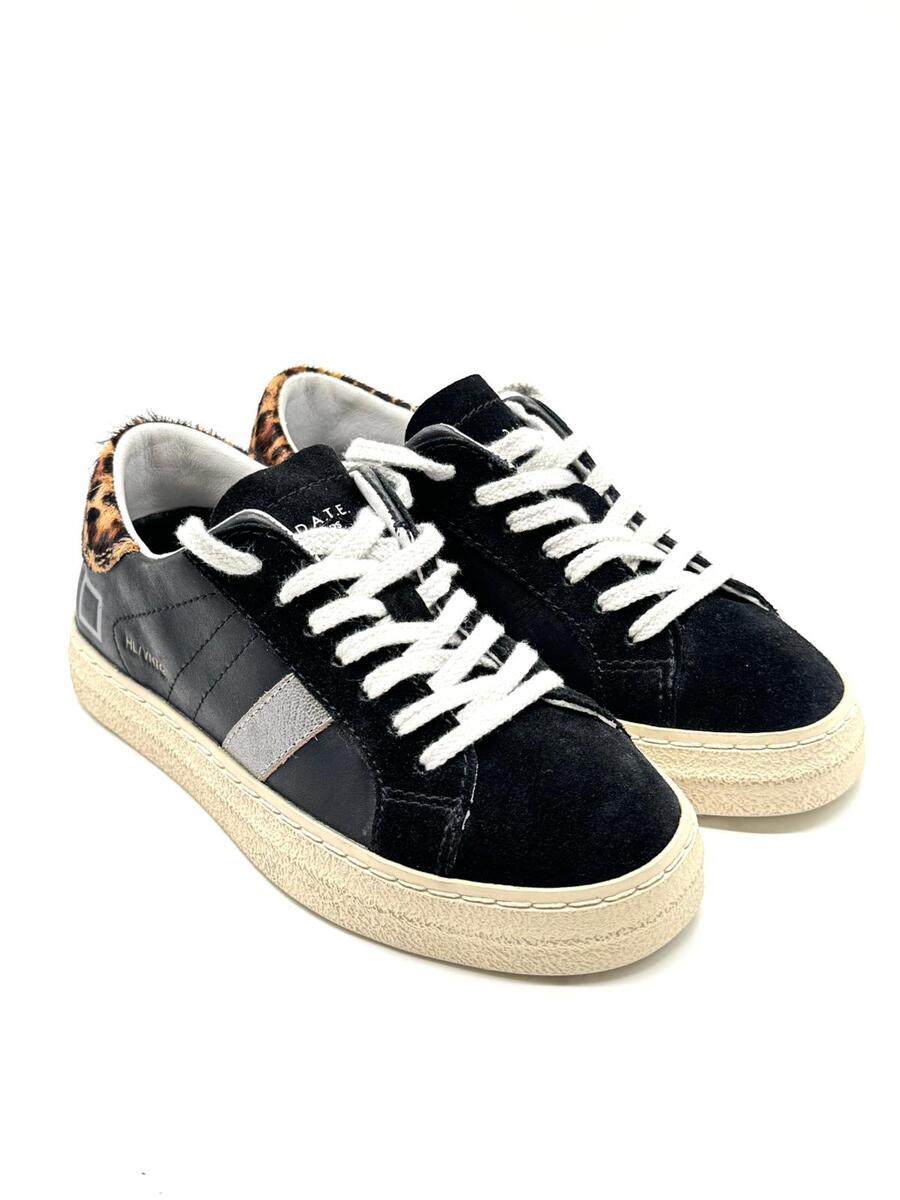 D.A.T.E. Sneaker  in pelle nere/animalier