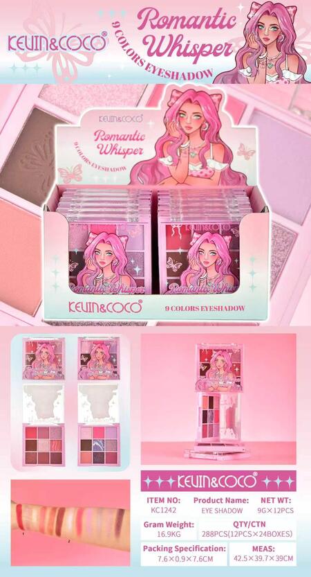 KEVIN & COCO ROMANTIC WHISPER 9 COLORS EYESHADOW [Conf. da 12 pezzi]