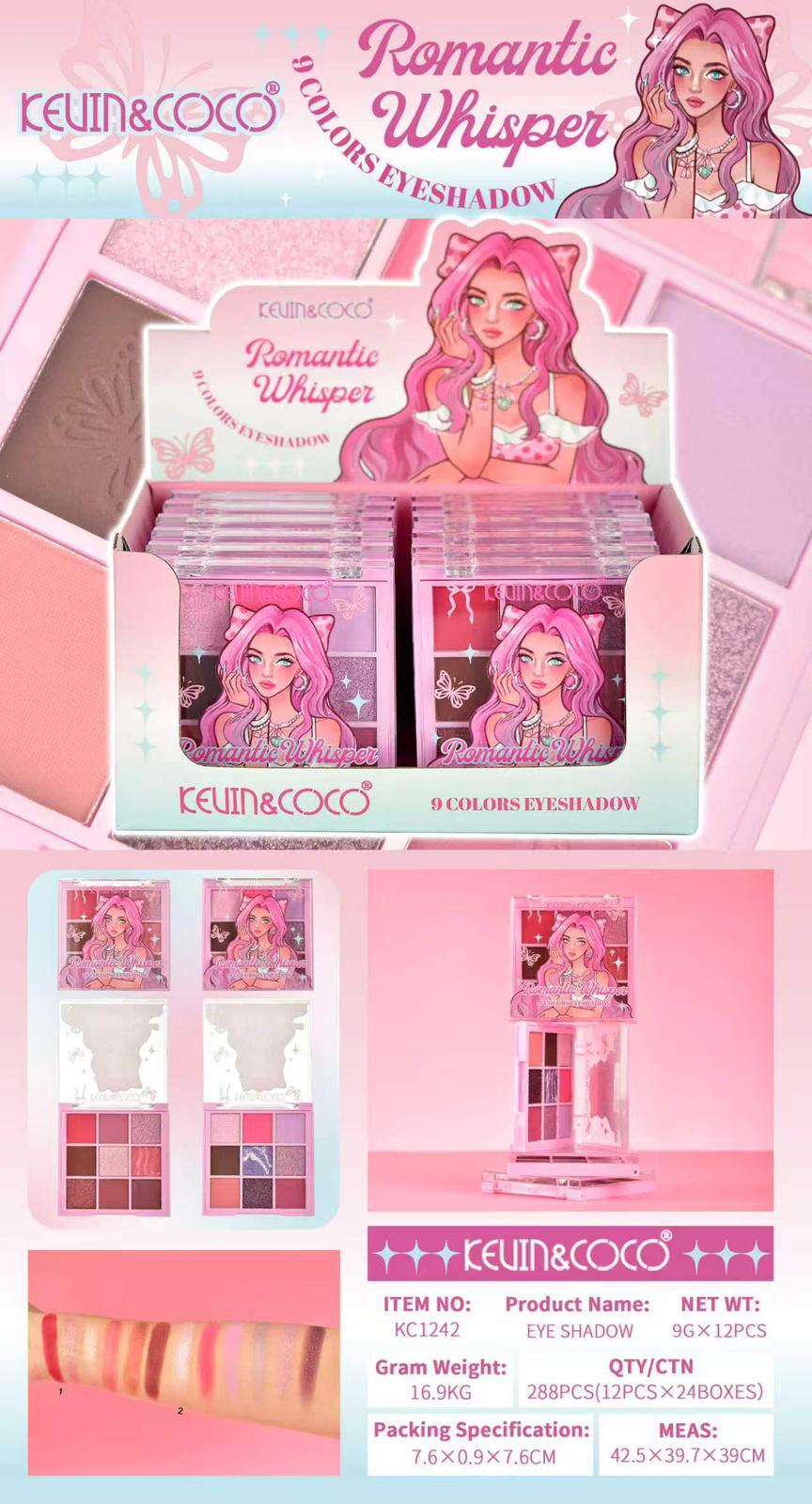 KEVIN & COCO ROMANTIC WHISPER 9 COLORS EYESHADOW [Conf. da 12 pezzi]