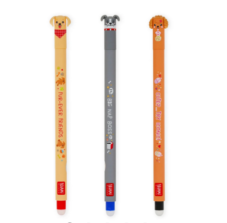 Set di 3 Penne Gel Cancellabili Fur-ever Friends