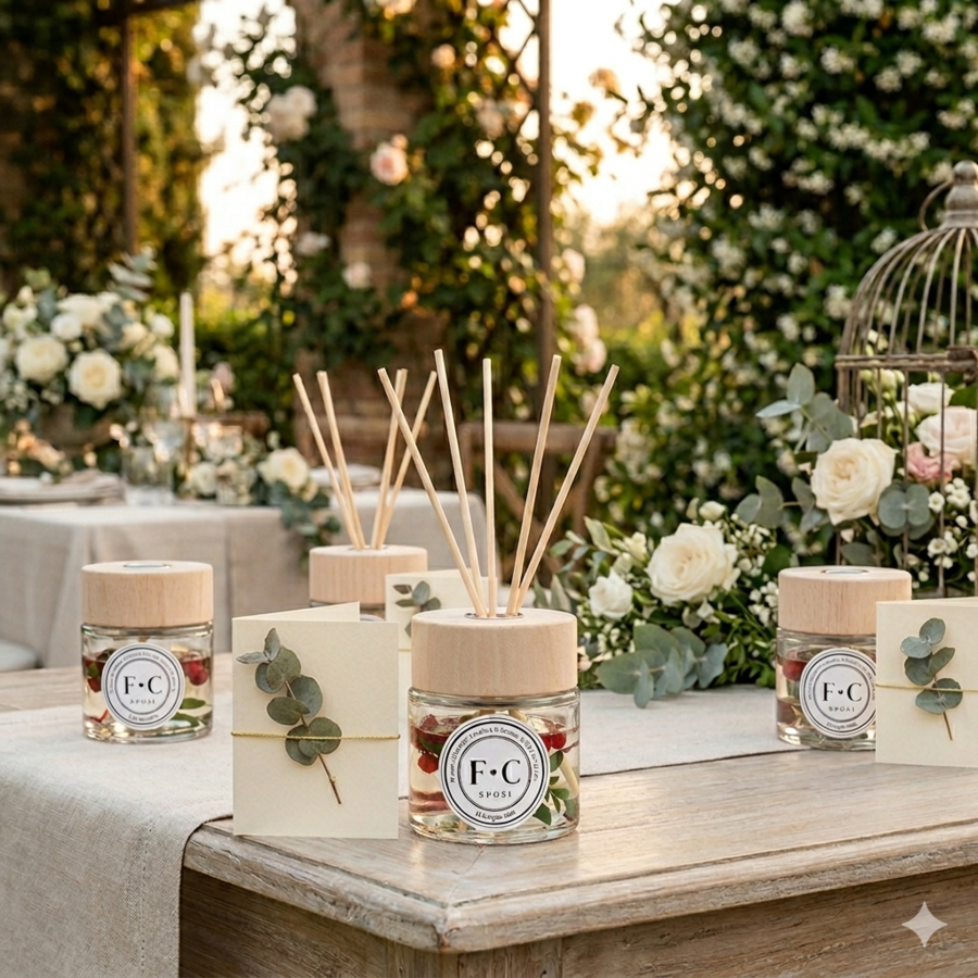 Bomboniera Frasi d'amore - Diffusore di fragranze con testi personalizzati completo di scatola