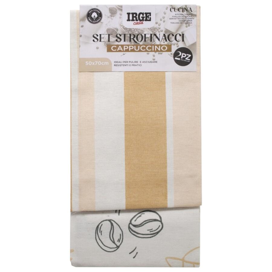 IRGE SET STROFINACCI CAPPUCCINO 2 PEZZI 50X70 CM (Confezione da 12 pezzi) 