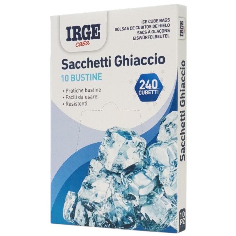 IRGE SACCHETTI FORMA GHIACCIO 10 BUSTINE 240 CUBETTI (Confezione da 12 pezzi)