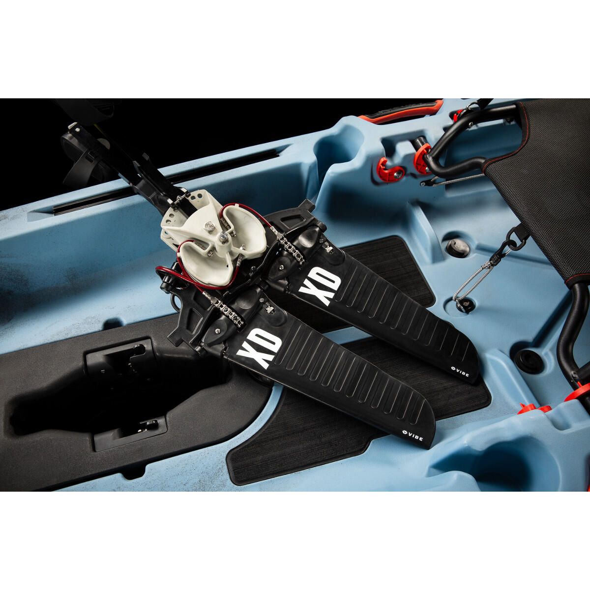 Kayak da pesca a pedali Vibe Makana 100 con sistema pedali x Drive - Raven - 305 cm