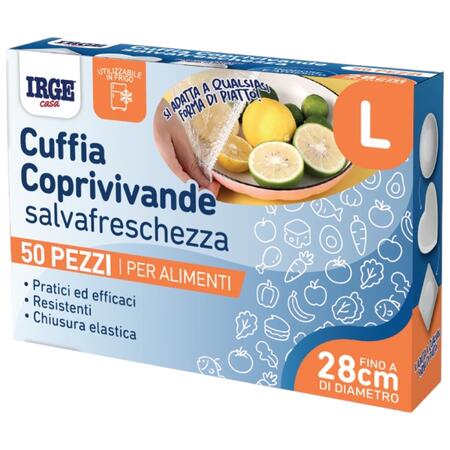 IRGE CUFFIE COPRIVIVANDE 50 PEZZI TG L (Confezione da 12 pezzi) 