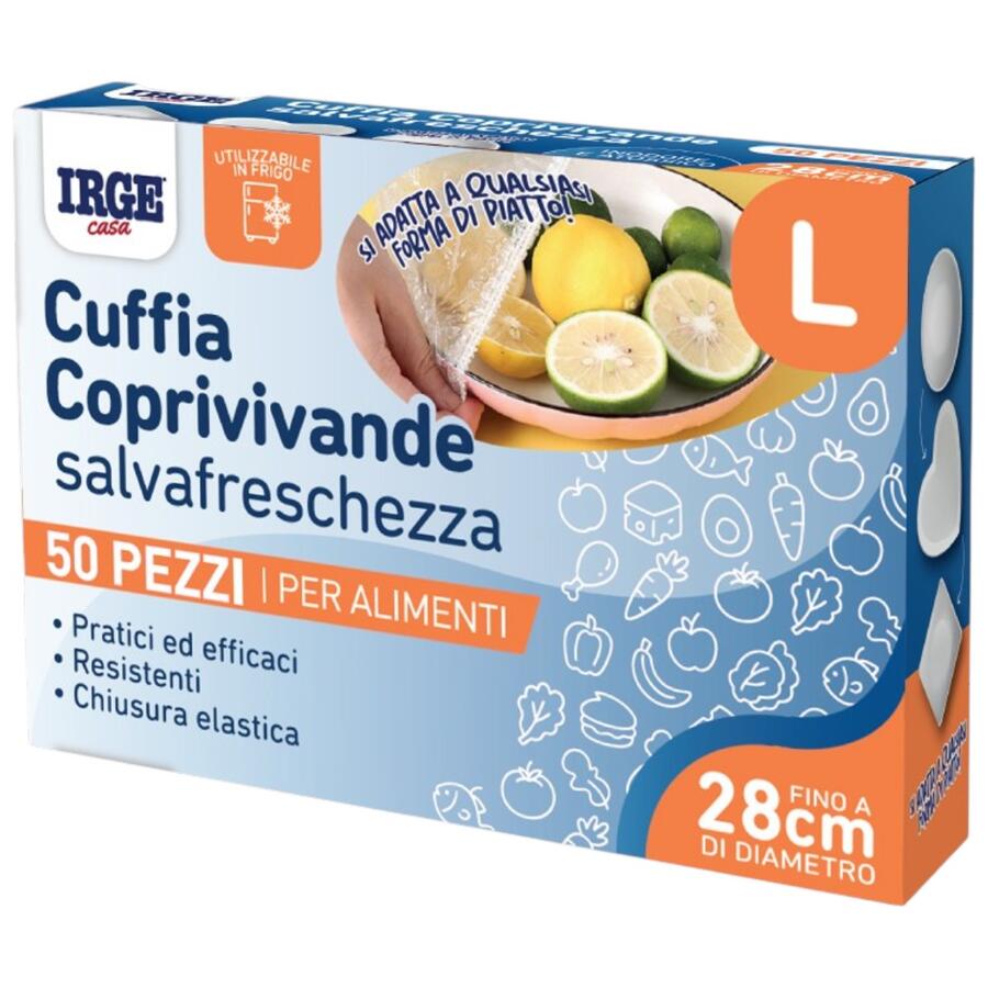 IRGE CUFFIE COPRIVIVANDE 50 PEZZI TG L (Confezione da 12 pezzi) 