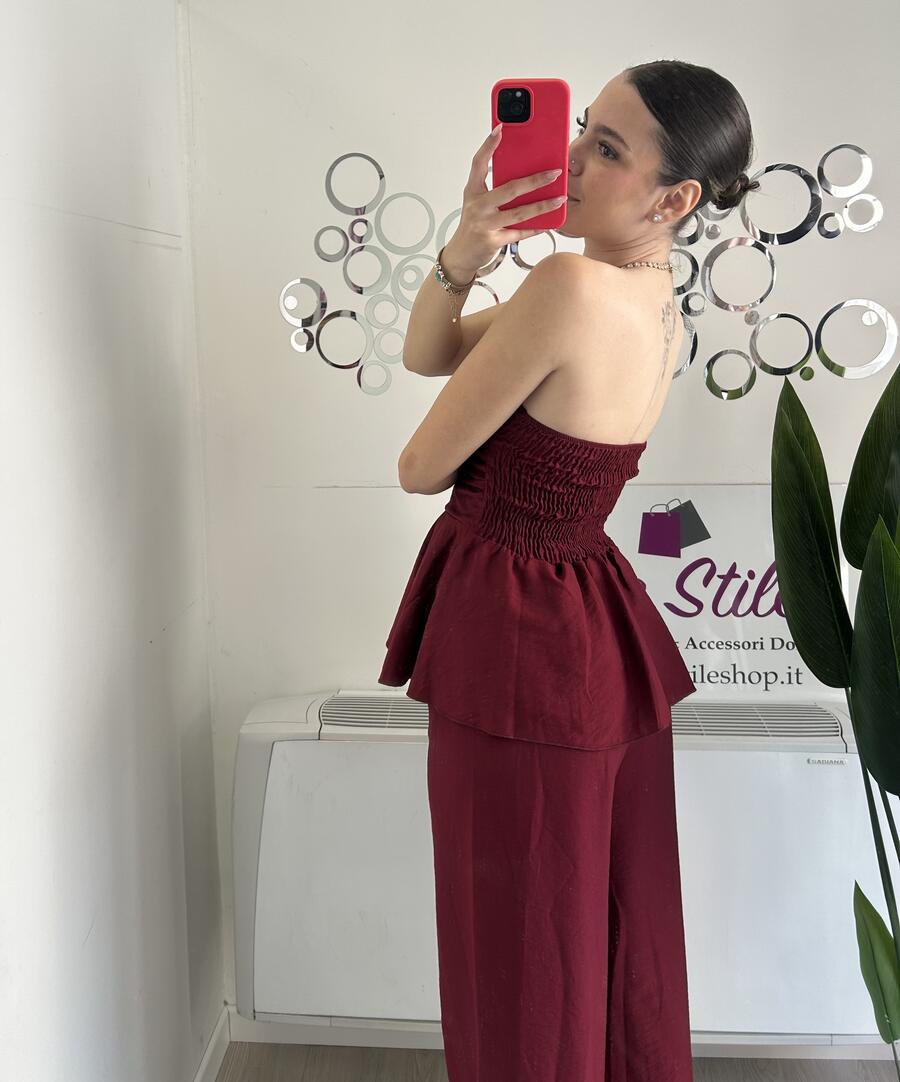 NOVITÀ Completo effetto lino top & pantalone