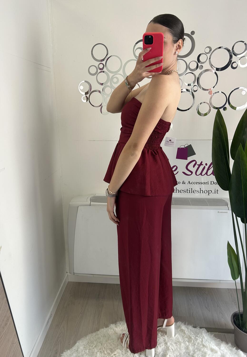 NOVITÀ Completo effetto lino top & pantalone
