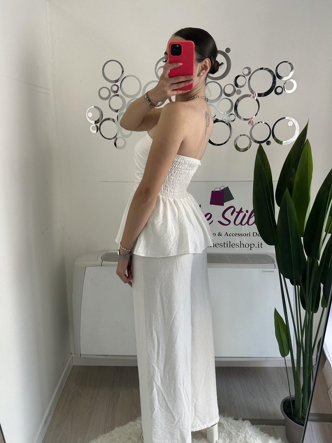 NOVITÀ Completo effetto lino top & pantalone