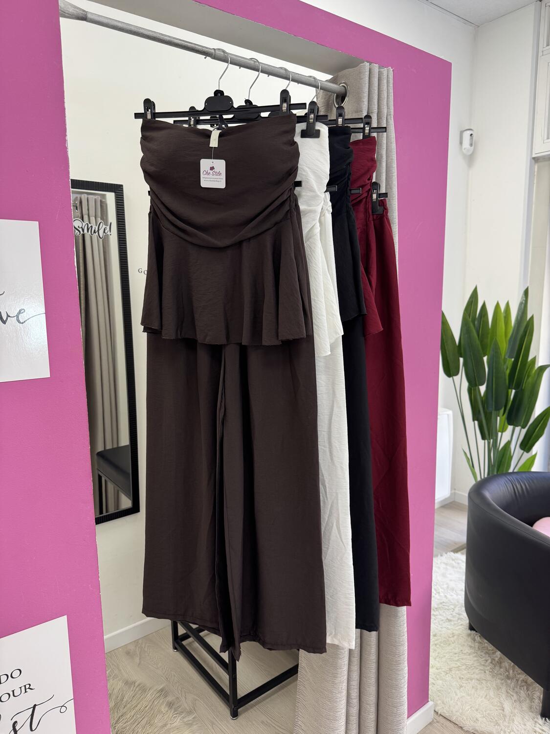NOVITÀ Completo effetto lino top & pantalone