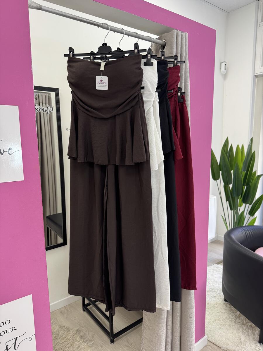 NOVITÀ Completo effetto lino top & pantalone