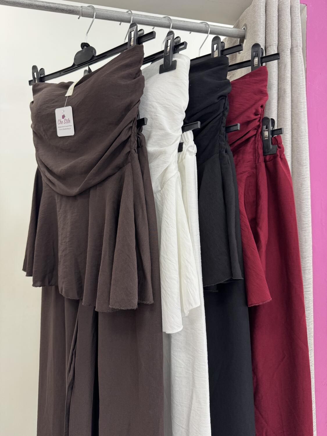 NOVITÀ Completo effetto lino top & pantalone