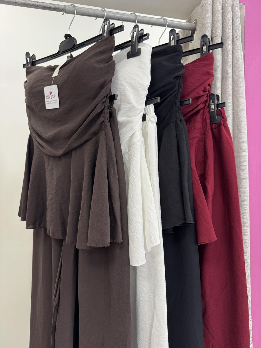 NOVITÀ Completo effetto lino top & pantalone