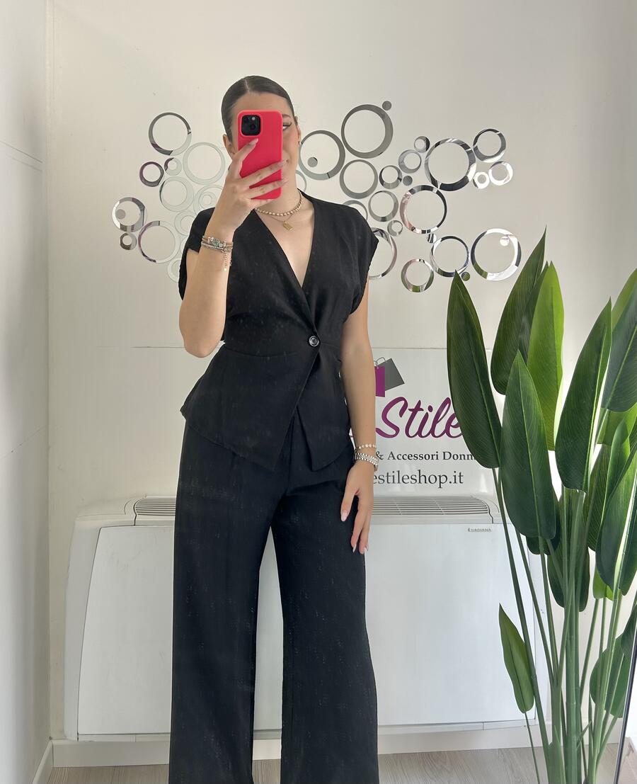 NOVITÀ Completo effetto lino gilèt & pantalone
