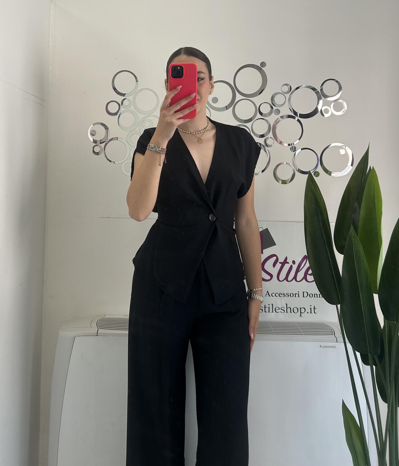 NOVITÀ Completo effetto lino gilèt & pantalone