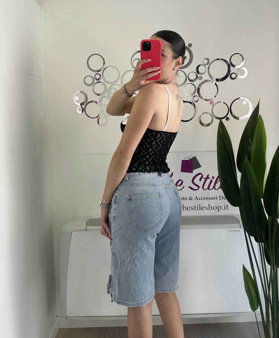 NOVITÀ Bermuda in denim con stringhe