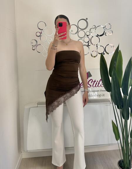NOVITÀ Pantalone a zampa in tessuto 