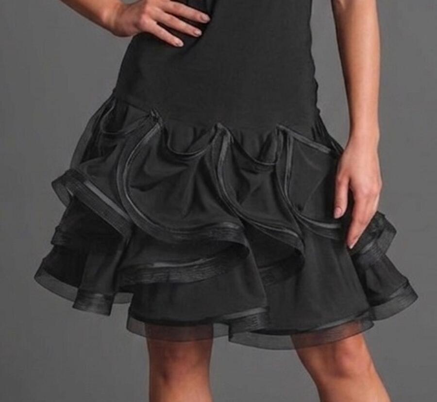 Gonna per balli latini con volant bordinati in tulle rigido  U341